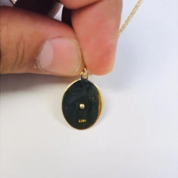 Tri Color Our Lady of Guadalupe Necklace 18" 14K GF Pendant 20x14mm For Womens - Picture 4 of 11